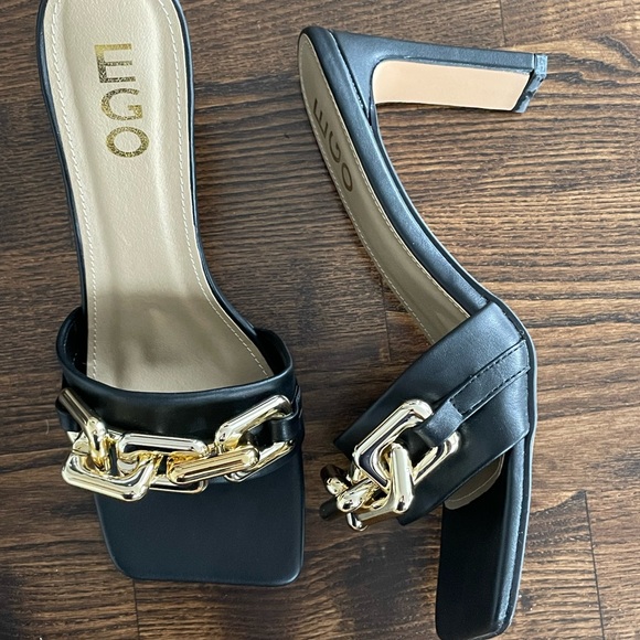 EGO Black and Gold “Link Up” Mule Sandal | US Size 9 - Picture 4 of 7